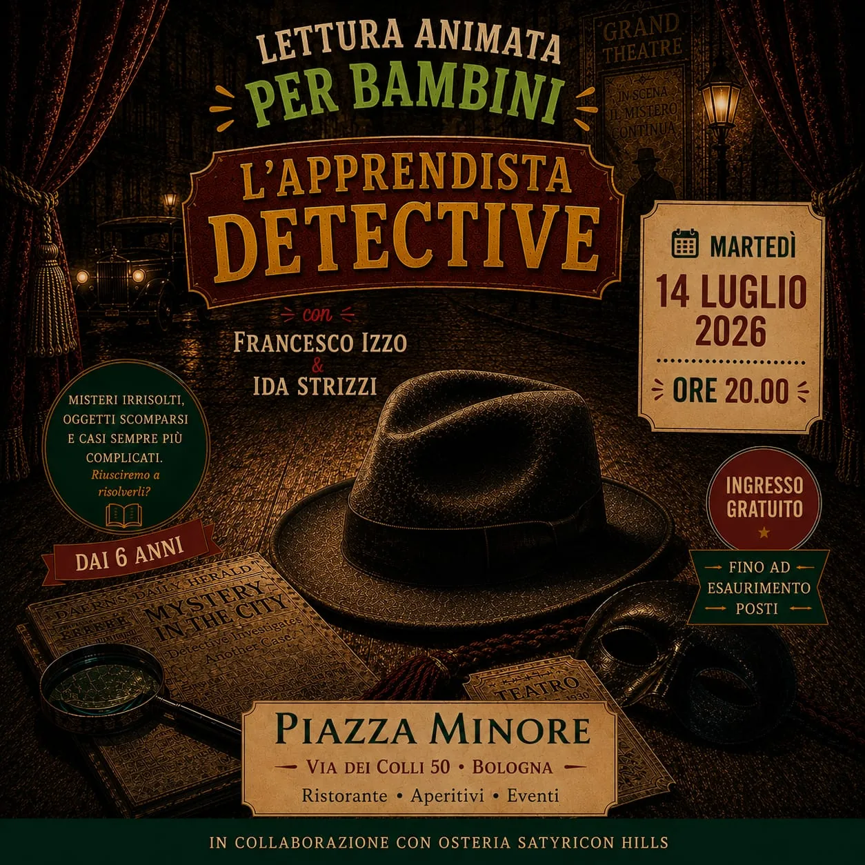 Lettura Animata presso Piazza Minore – L'apprendista Detective : Lettura Animata con Francesco Izzo e Ida Strizzi