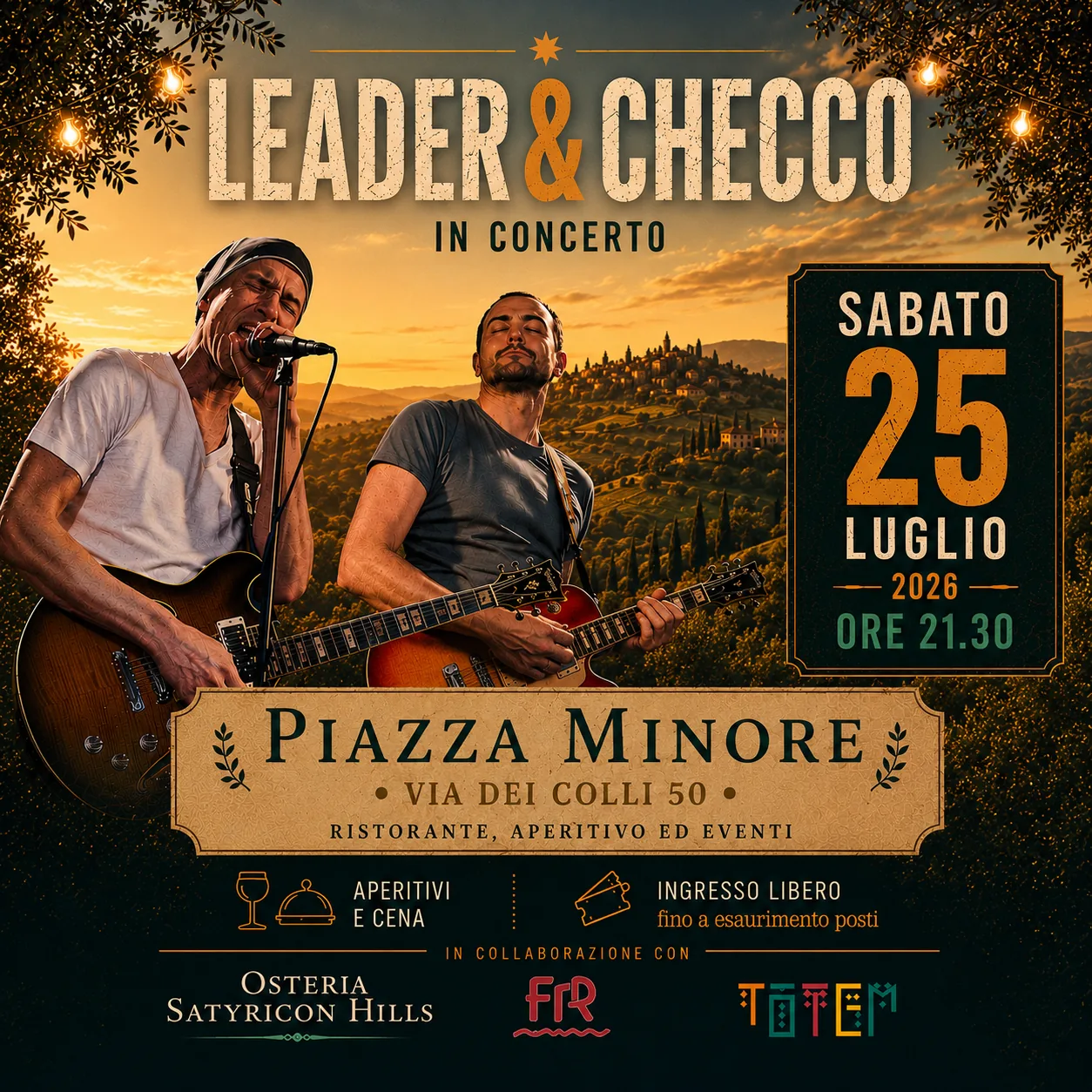 Colli in musica presso Piazza Minore – Leader & Checco