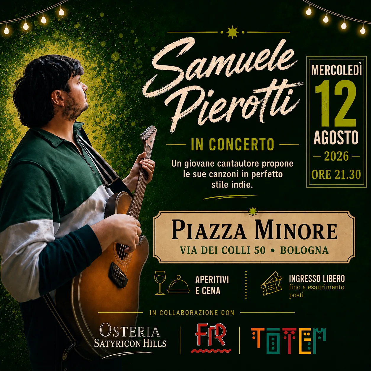 Colli in musica presso Piazza Minore presenta : Samuele Pierotti