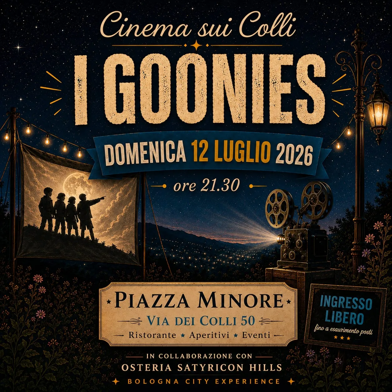 Cinema sui Colli presso Piazza Minore – I Goonies